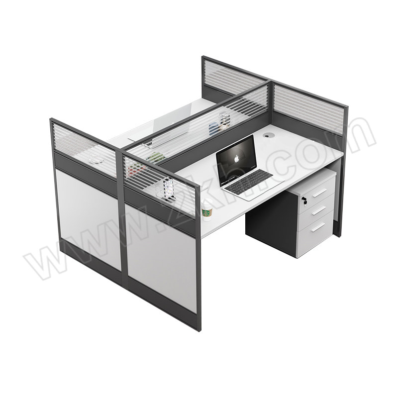 XIEFENGLONG/协丰隆 白夹灰色款办公桌 对面2人位 含柜子 尺寸1200×1200×1100mm 1套