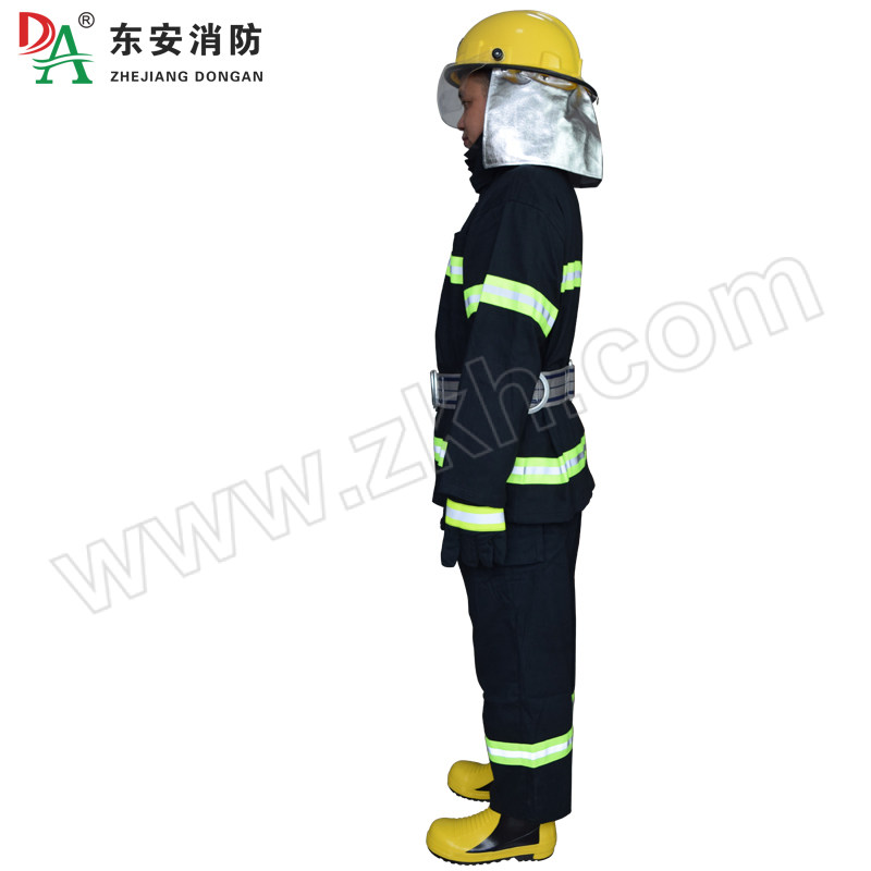 DONGAN/东安 02款夏季薄款消防训练服五件套(不含3C认证) DAFZ19 L 藏青色 含衣服×1+裤子×1+头盔×1+手套×1+腰带×1+42码靴子×1 1套