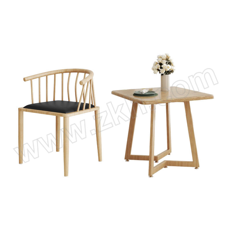 SX/韶希 桌椅组合原木一桌四椅 SX-QTZ-455 桌子尺寸800×800×750mm 椅子尺寸480×480×720mm 1套