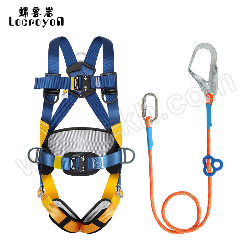 LOCROYON/螺客岩 全身式五点式安全带套装 LKY-601 含安全带×1+3m单大钩连接绳×1 1套