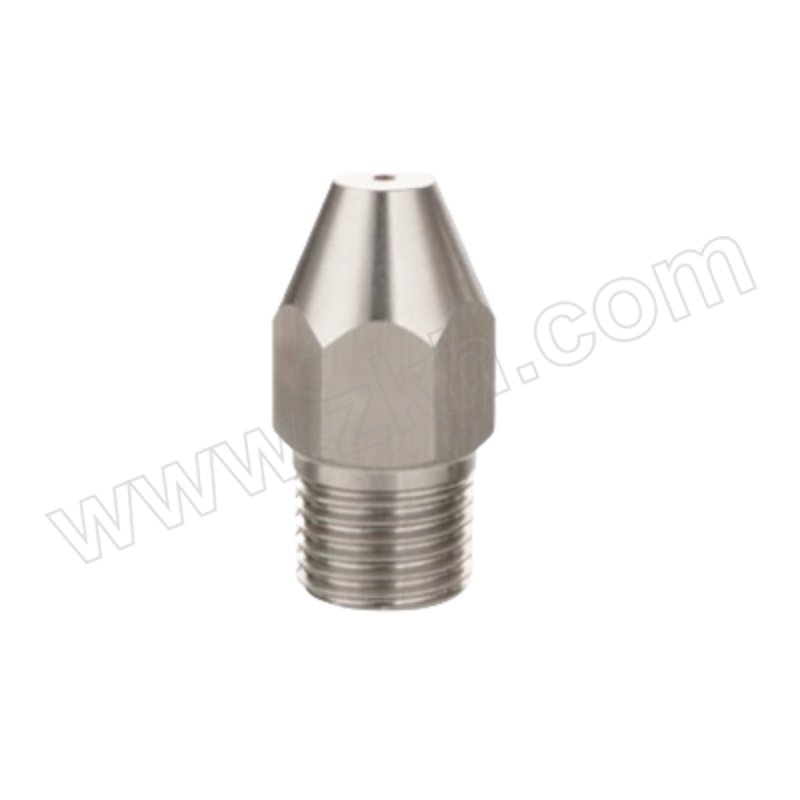 QIANHUAZHIKE/谦华智科 不锈钢尖头子弹头0度直线高压清洗喷嘴 孔径0.8mm 外丝螺纹2分 1个