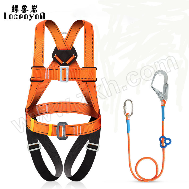 LOCROYON/螺客岩 五点式全身款安全带套装 LKY-6012-1 含安全带×1+3m单大钩连接绳×1 1套