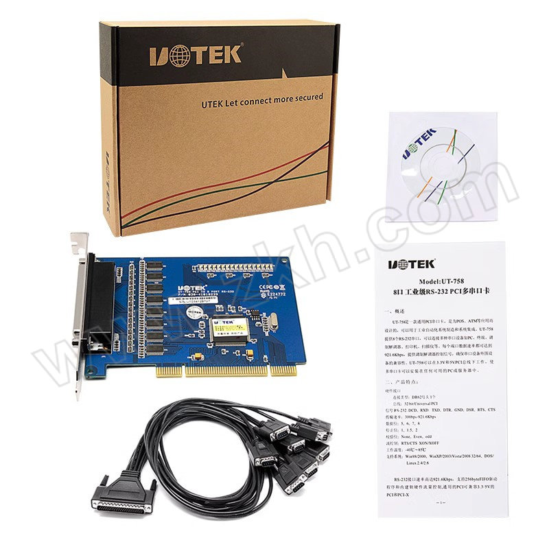 UTEK/宇泰 PCI转232多串口卡 UT-758 8口 工业级 1个