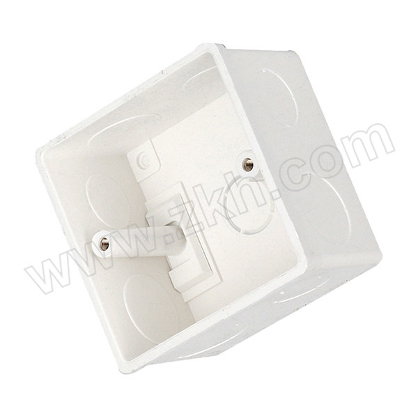 LESSO/联塑 暗装开关盒(带活动脚)PVC电工套管配件白色 77mm×77mm/Φ20Φ25/48 白色 1只