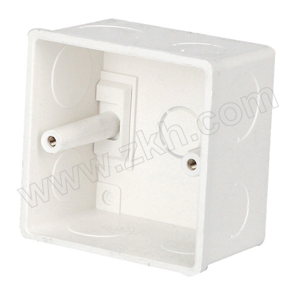 LESSO/联塑 暗装开关盒(带活动脚)PVC电工套管配件白色 77mm×77mm/Φ20Φ25/48 白色 1只