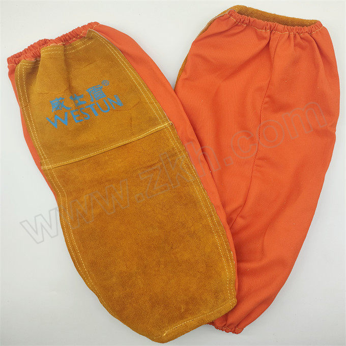 WESTUN/威仕盾 阻燃布皮袖套 W-2130 均码 橙红色 长41cm 1副
