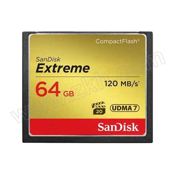 SANDISK/闪迪 CF卡 SDCFXSB-064G-Z46 64GB UDMA7 至尊极速版 读速120MB/s 1个