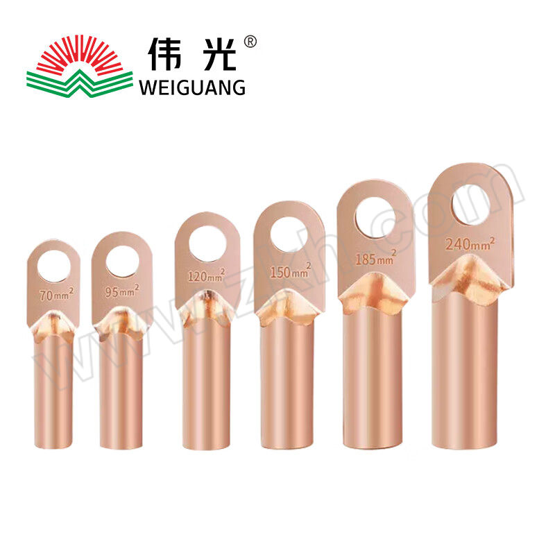 WEIGUANG/伟光 DT紫铜接线端子 DT-10 10平方单孔铜鼻子 酸洗 10只 1包 1只