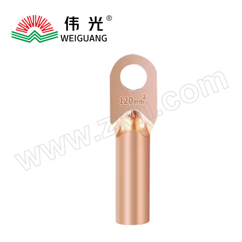 WEIGUANG/伟光 铜接线端子 DT-120铜接头 120mm2单孔电缆铜接头 酸洗 1只 1只