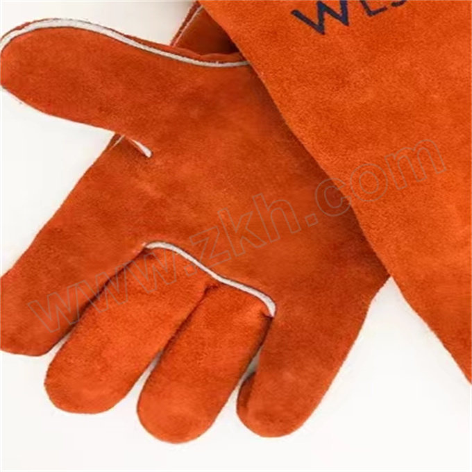WESTUN/威仕盾 橙红色防火线双层电焊手套 G-2101 均码 长35cm 掌宽14cm 1副