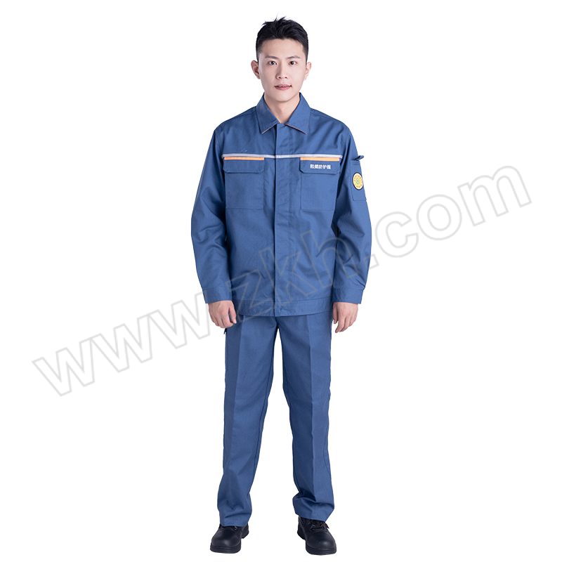 YOURFIELD/永霏 春秋A级阻燃单层分体套装 HYF-3105 2XL 蓝灰色+橘红色 含上衣×1+裤子×1 1套