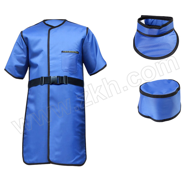 KANGYUN/康韫 防辐射半袖双面防护服套装 201202-3-20 均码 蓝色 0.5mmPb 含半袖双面衣×1+围领×1+防护帽×1 1套