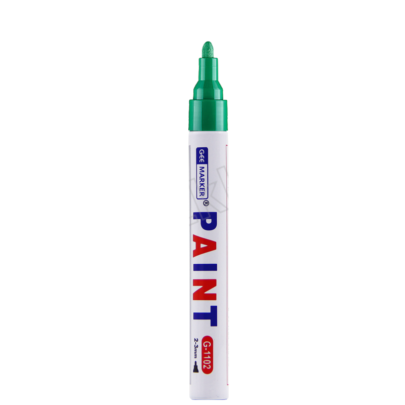 GeeMarker/功意 彩色油漆笔 G-1102 绿色 2mm 圆头 12支 1盒