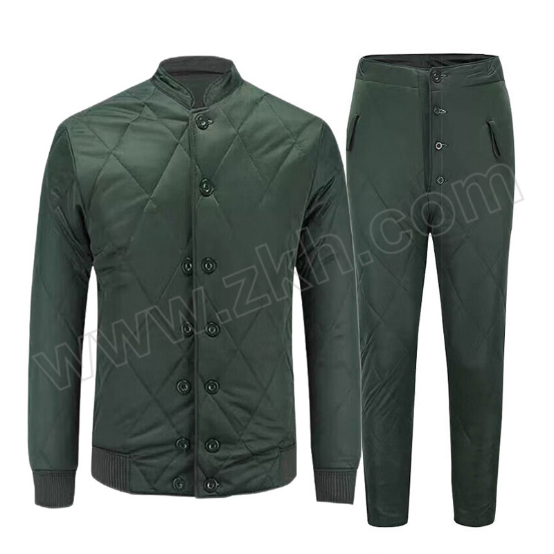JIUZHEN/久臻 加厚保暖棉衣套装 ZST239 175码 绿色 含上衣×1+裤子×1 1套