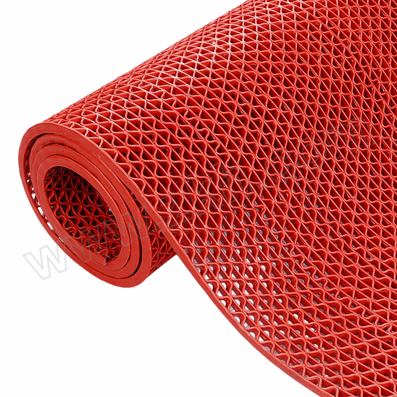 JUFUYUAN/聚福沅 S型镂空防滑地垫 15×1.2m 厚度 3.5mm 红色 1卷
