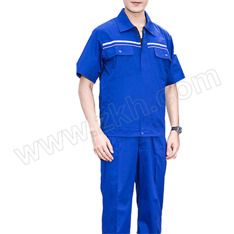 ALINIU/阿力牛 短袖工作服套装 AGF396 170码 宝蓝色 含上衣×1+裤子×1 1套
