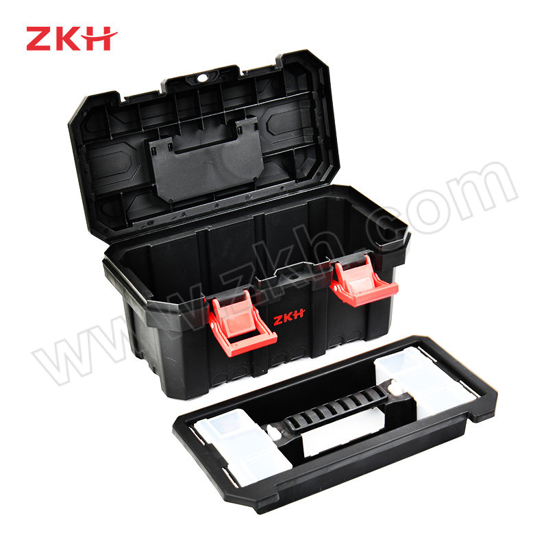 ZKH/震坤行 加强型双层塑料工具箱 HHT-TBE15 15" 370×200×190mm 1个