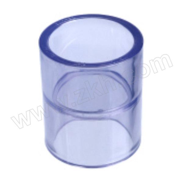 SHCN/协羽塑胶 UPVC透明外螺纹直接(美标) 1-1/4" 1.0MPa 适配管外径42.16mm 透明蓝 1个