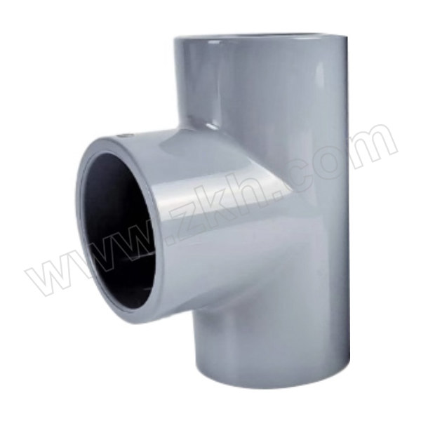 SHCN/协羽塑胶 CPVC三通(化工管配件)(美标) 1-1/4" 1.6MPa 适配管外径42.16mm 浅灰色 1个