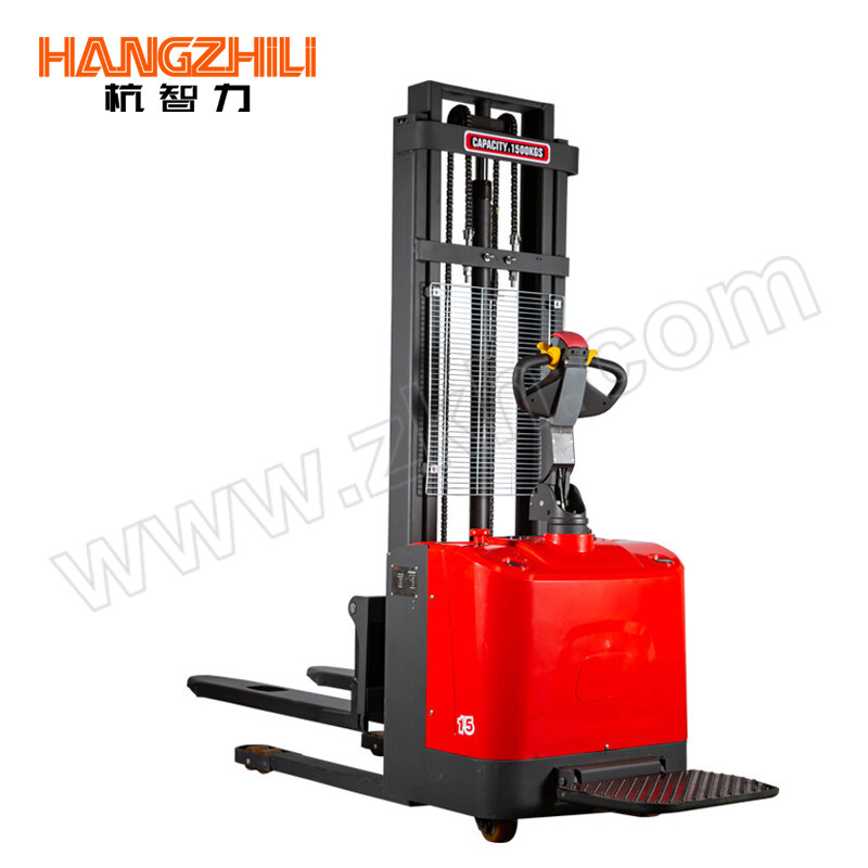 HANGZHILI/杭智力 站驾式电动升高叉车 CDD-1520 载重1500kg 货叉长度1150mm 提升高度2000mm 货叉宽度680mm 24V/135Ah铅酸电瓶 1台