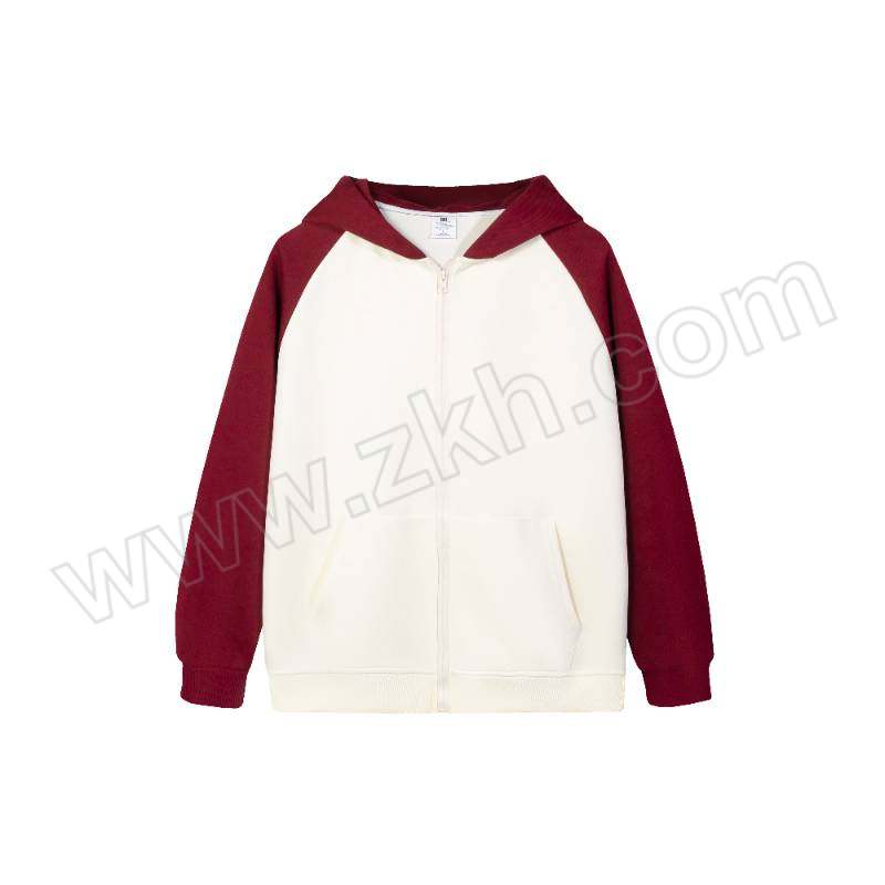 QIANYIYANG/千以扬 纯棉双面插肩拉链外套 NS-23D23# XL 杏色+酒红色 1件