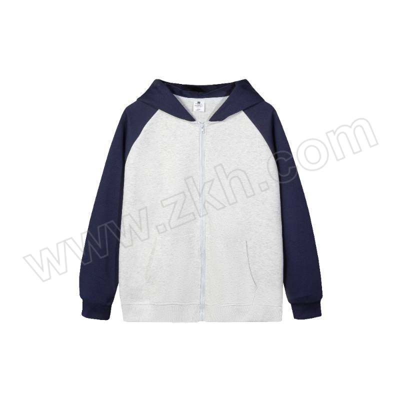 QIANYIYANG/千以扬 纯棉双面插肩拉链外套 NS-23D23# 3XL 花灰色+蓝色 1件
