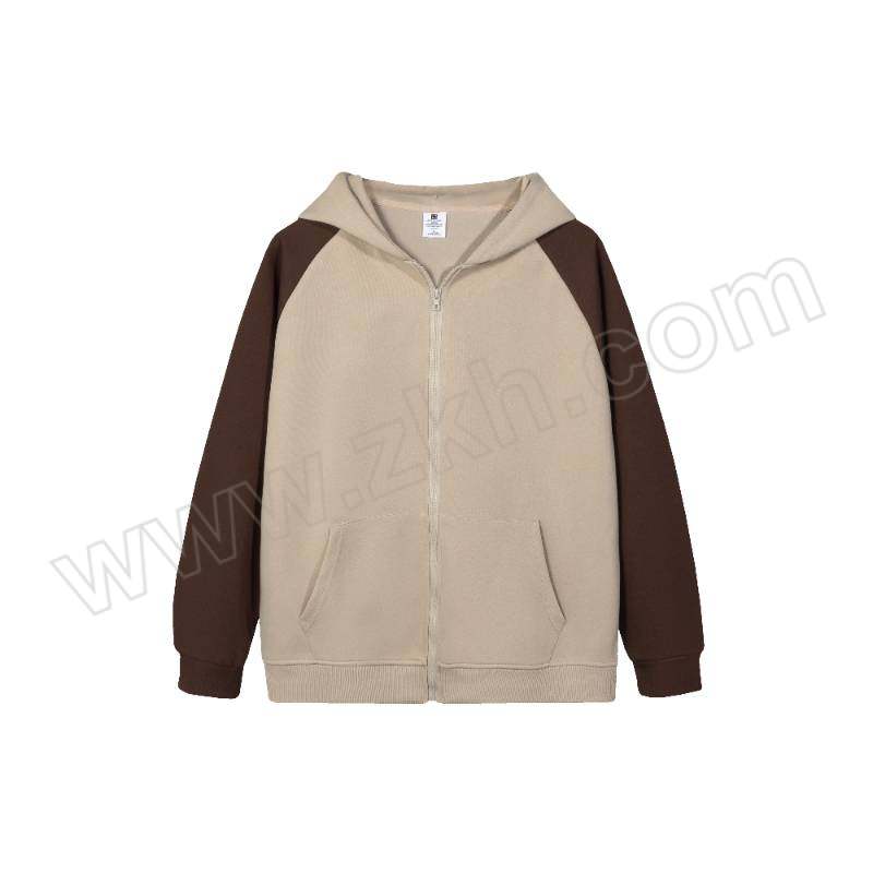 QIANYIYANG/千以扬 纯棉双面插肩拉链外套 NS-23D23# XL 卡其色+摩卡色 1件