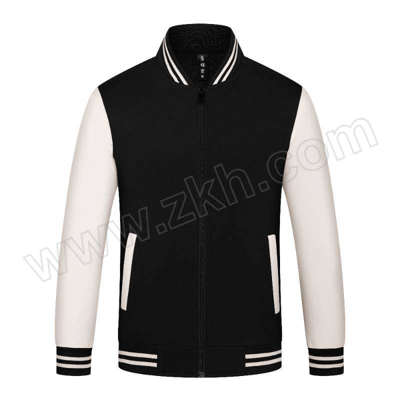 QIANYIYANG/千以扬 薄款拉链棒球服 TY-HT-518 4XL 黑色+白色 1件