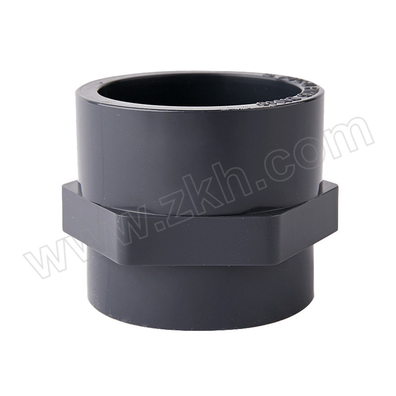 JIELIU/杰流 UPVC内丝直接接头 JL-WTU-DN50 内径63mm 外径75.4mm 壁厚6.2mm 内螺纹PT2" 1.6MPa 1个