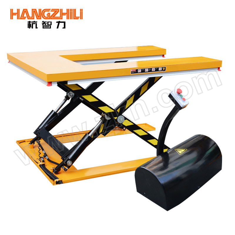HANGZHILI/杭智力 超低U型电动升降平台 DUG1000 载重1t 台面1450×1140mm 内U型尺寸1080×580mm 最低高度85mm 提升高度860mm 行程高度775mm 1台