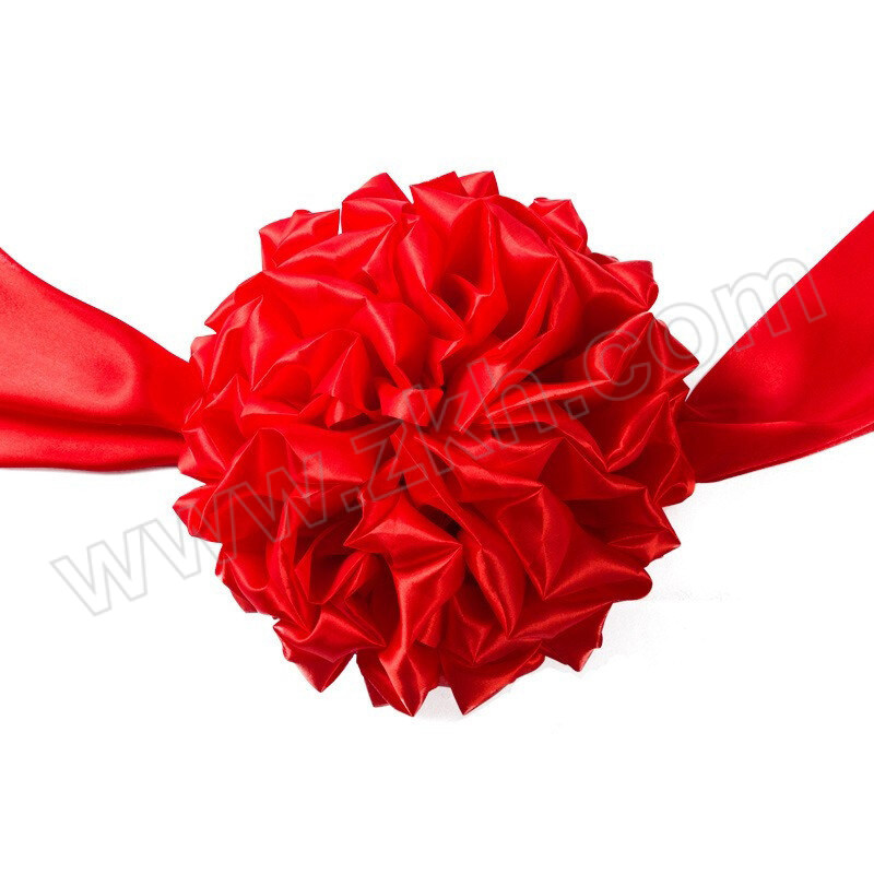 JIUZHEN/久臻 红布绸缎拉花装饰 ZFL81 大红色 花球φ30cm 飘带长3m 1个