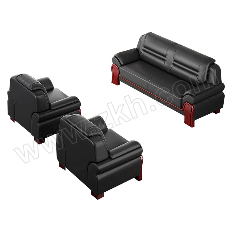 YJ/翌嘉 黑色西皮3+1+1沙发组合 YJJJ-80271 三人位2180×860×920mm单人位1200×860×920mm 1套