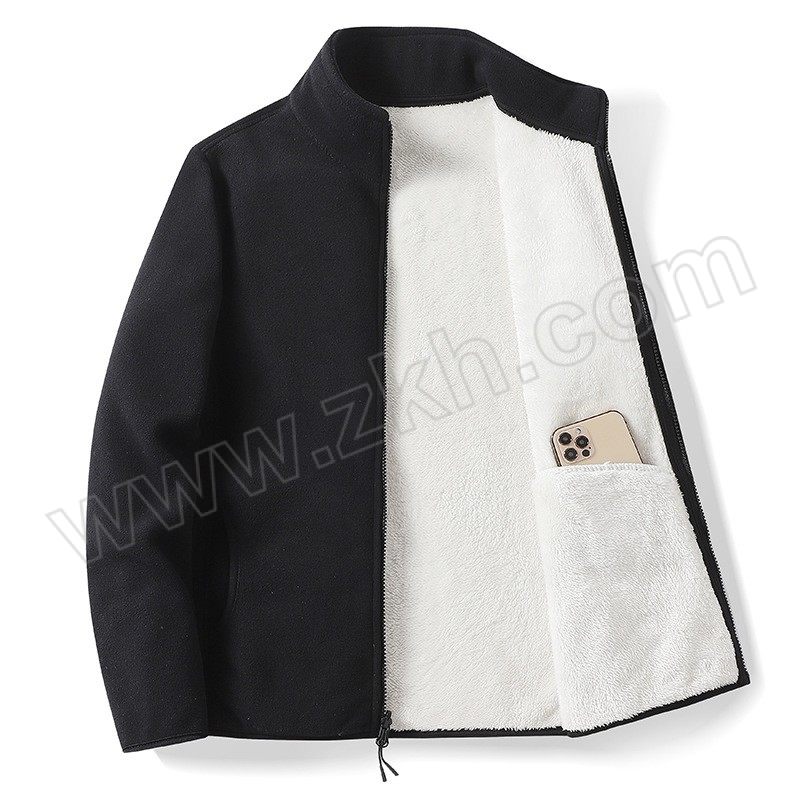 JINZHENHE/金臻赫 女款羊羔绒开衫外套 JZH2036 XL 黑色 1件