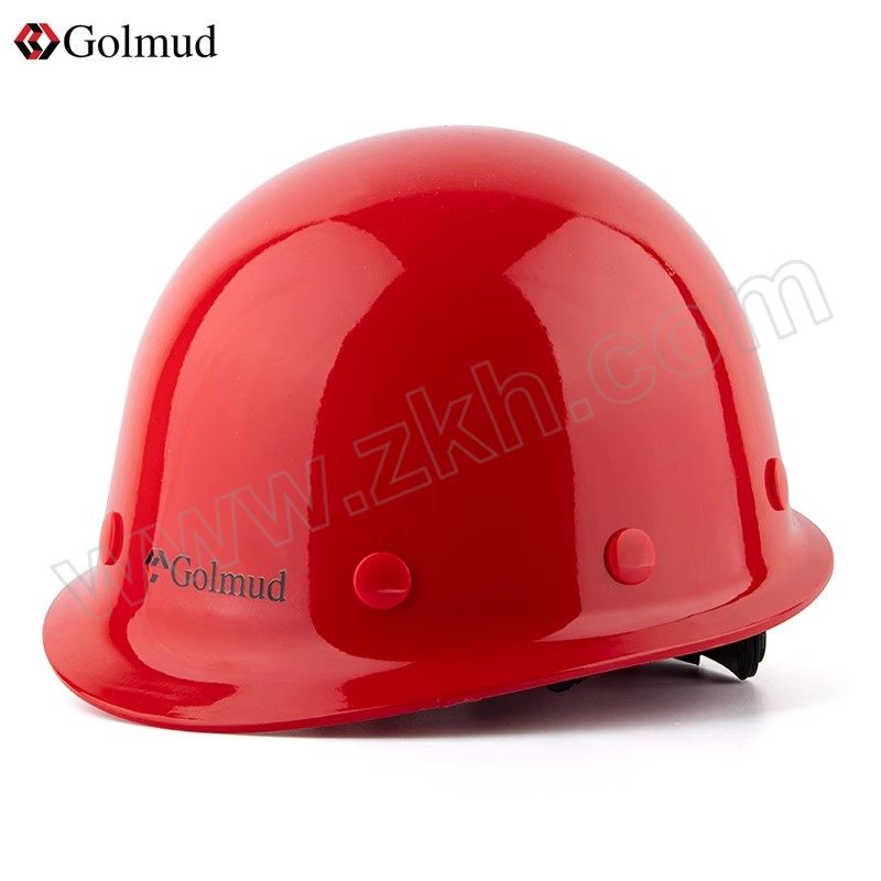 GOLMUD/哥尔姆 玻璃钢加厚防砸耐高温安全帽 GM737 红色 旋钮式帽衬 1顶