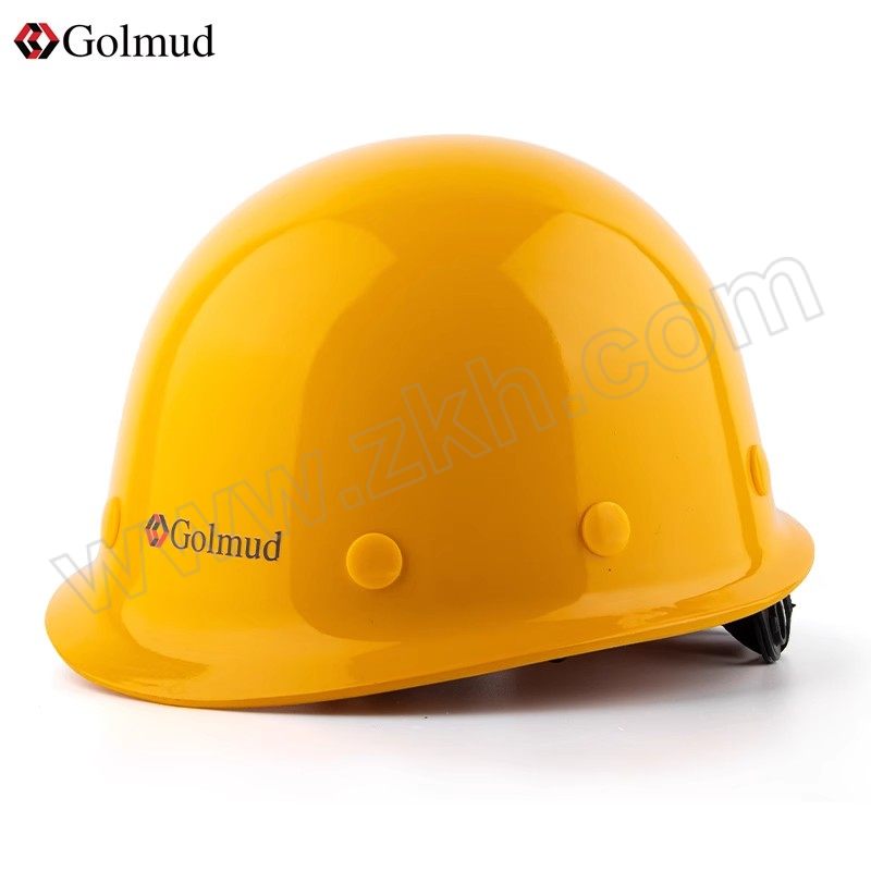 GOLMUD/哥尔姆 玻璃钢加厚防砸耐高温安全帽 GM737-1 黄色 旋钮式帽衬 1顶