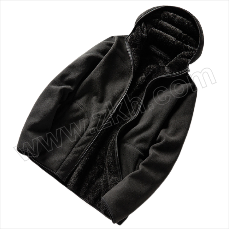 JINZHENHE/金臻赫 男款双面抓绒外套 2260A 2XL 黑色 1件