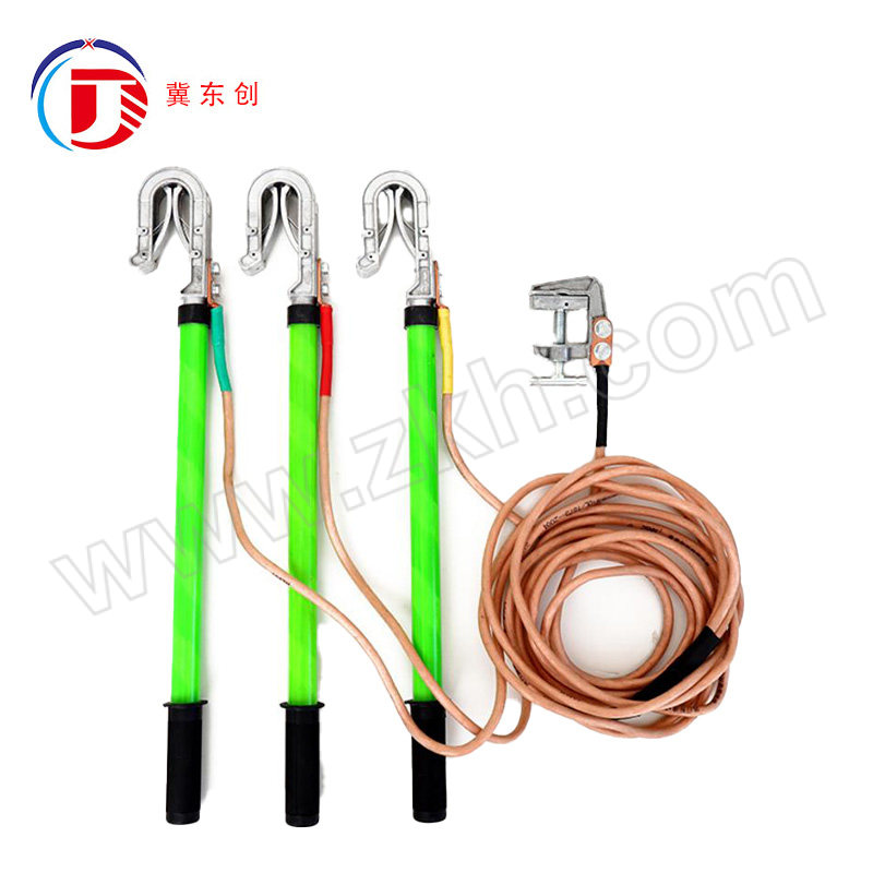 DONGCHUANG/冀东创 110KV35方双簧接地线+地夹 DC-JIX-双簧地夹32 2节2m双簧螺旋接地棒×3+35mm²软铜线(6×3+7m) 1套