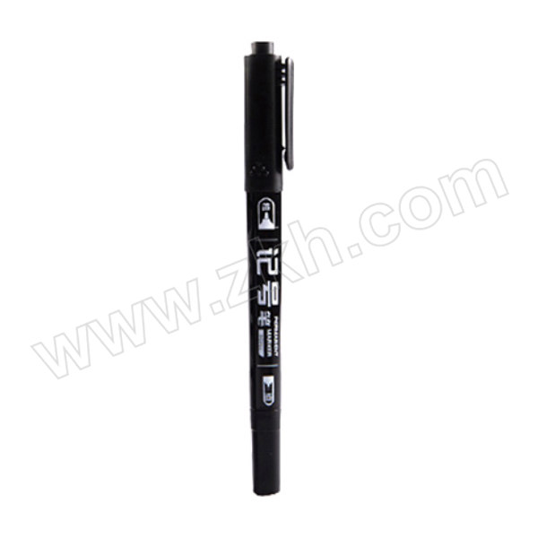 ZKH/震坤行 小双头记号笔 BG011 0.5mm/1mm 黑色 12支 1盒