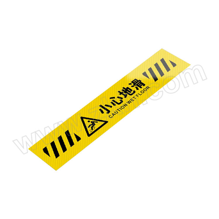 HSCOPE/豪思克普 安全标识贴 HSKP-STU236 10×50cm 小心地滑 黄色 斜纹 软质PVC背胶 1张