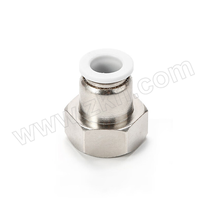 MSTAR/米星 PCF直通快插接头 白色PCF8-04 黄铜镀镍 快插8mm-内螺纹1/2" 1个