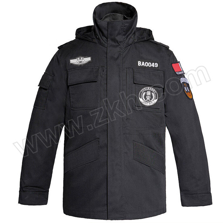 QIANYIYANG/千以扬 中长斜纹保安棉服 QYY-TXMDY 165码 黑色 含标志×1套 1件