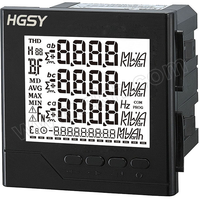 HGSY/上源电气 液晶多功能电力仪表 SY880EY-9S3 液晶显示 面框尺寸96×96mm 开孔尺寸91×91mm 电流数可调 1只