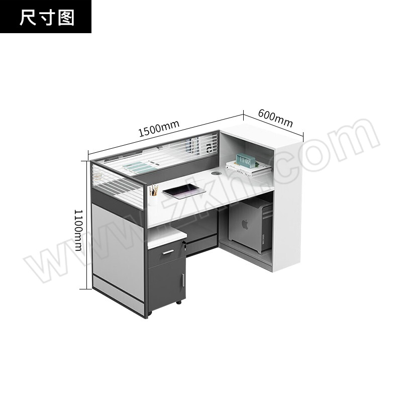 SH/斯翰 白色单人位办公桌含柜椅 PF-133 1套