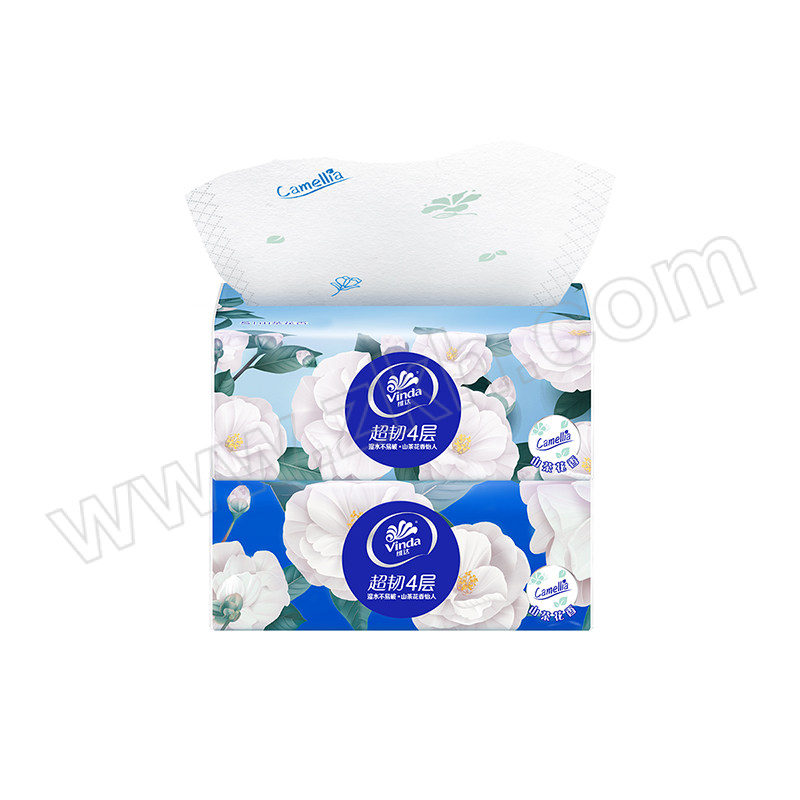 VINDA/维达 山茶花印抽纸 V2805-A 133×195mm 90抽×20包 S码 4层 1箱