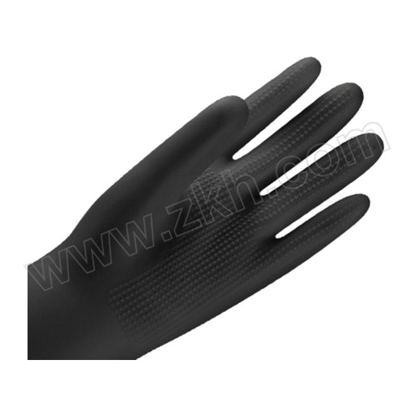 MAOZHENG/贸正 加厚耐酸碱工业乳胶手套 MZGY-45 均码 黑色 长45cm 1副