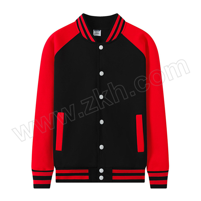 QIANYIYANG/千以扬 棒球服开衫 QYY-WY-722 L 黑色衣服 红色袖子 1件