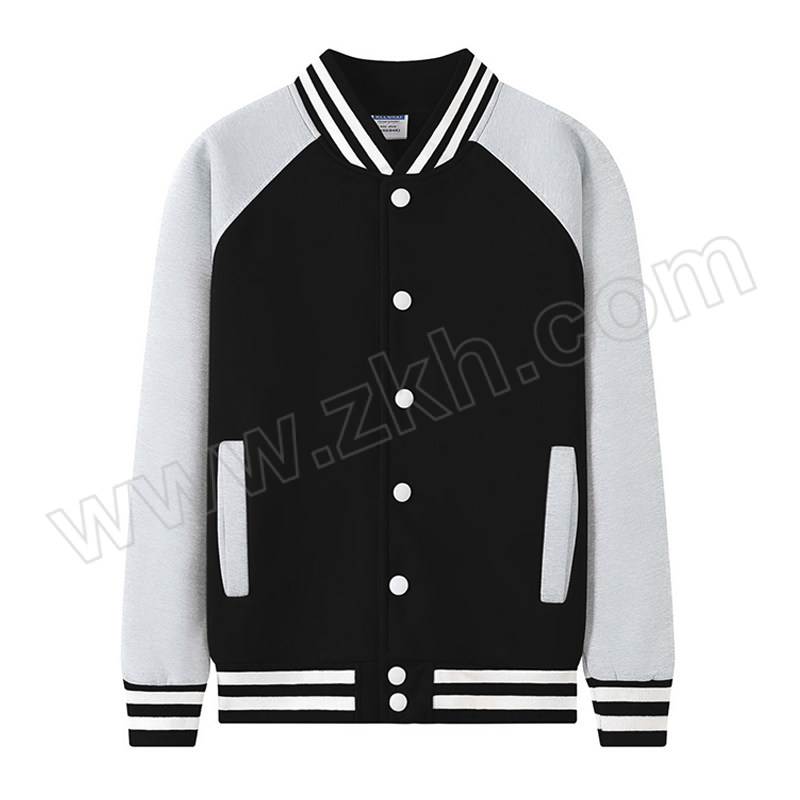 QIANYIYANG/千以扬 棒球服开衫 QYY-WY-722 4XL 黑色+灰色 1件