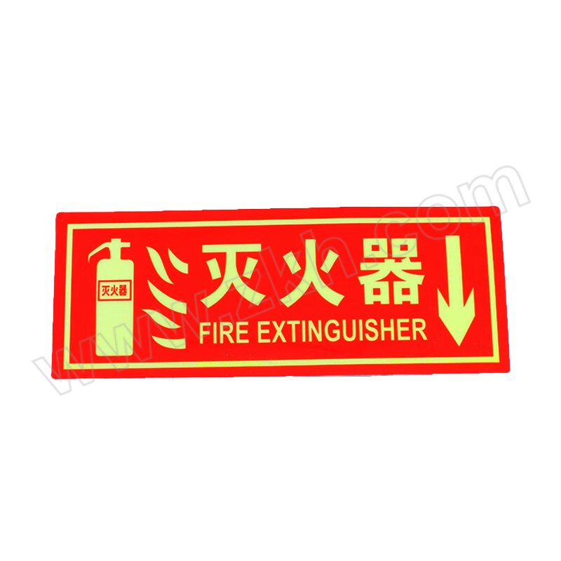 CNMF/谋福 夜光PVC安全标识牌贴 D7 灭火器 红色 14×36cm 1个
