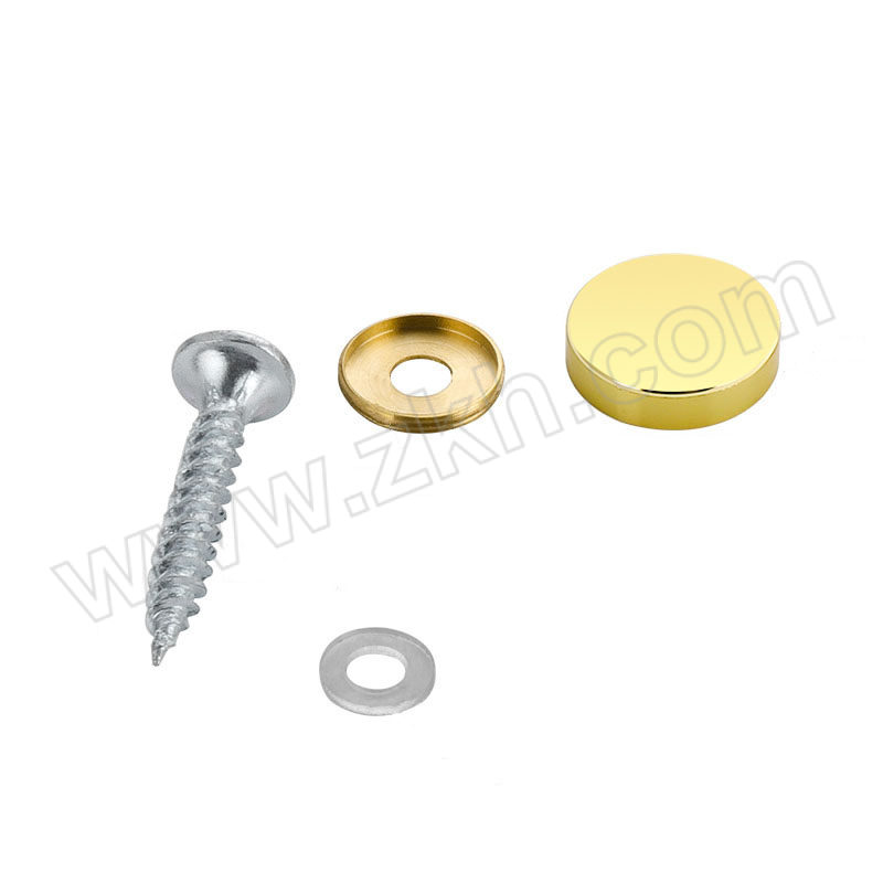 JHS/集华世 纯铜镜钉 JHS-JD-182 φ19×5mm 平面亮光金 螺丝×1+铜牙×1+装饰盖×1+防滑垫片×1 1套