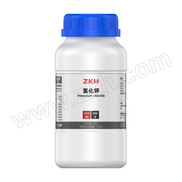 ZKH/震坤行 氯化钾 ZA0009 CAS号7447-40-7 等级AR 规格500g 1瓶